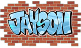 Custom Graffiti Wall Decal on Bricks and Walls